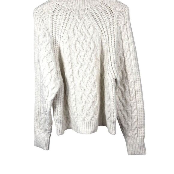 NWT Mango (MNG) Long Sleeve Fisherman Knit Heavy Sweater Winter White Sz XL NEW - Picture 5 of 9